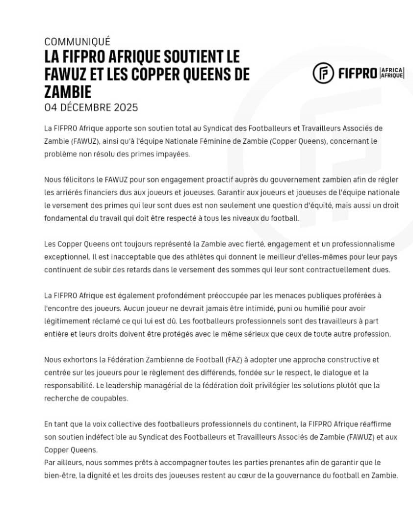 Communiqué officiel 